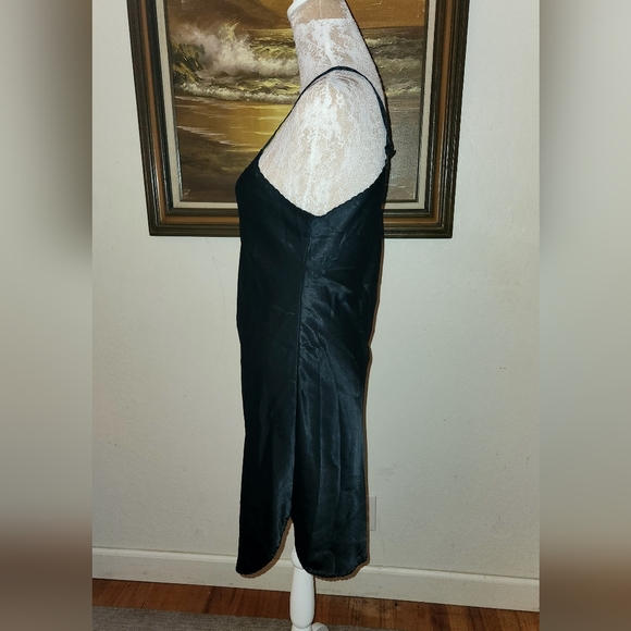 Vintage 1960s 1970s Black Satin Slipdress by Farr West - Picture 4 of 13
